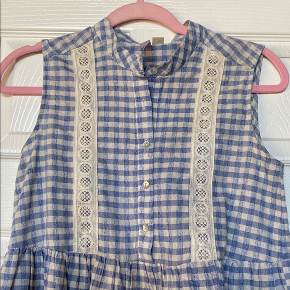 Gingham sleeveless babydoll top. - Picture 2 of 5
